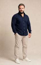 oxford cotton100% Regular Deep Navy Button-Down Collar