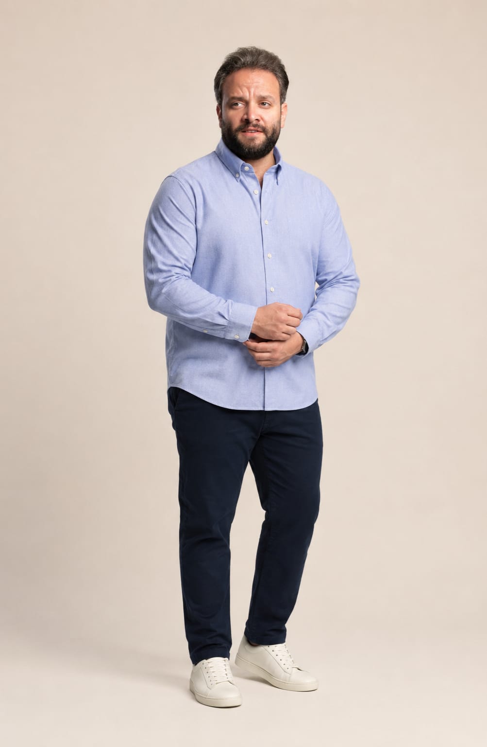 oxford cotton Regular Fit Sky Blue  Button-Down Collar