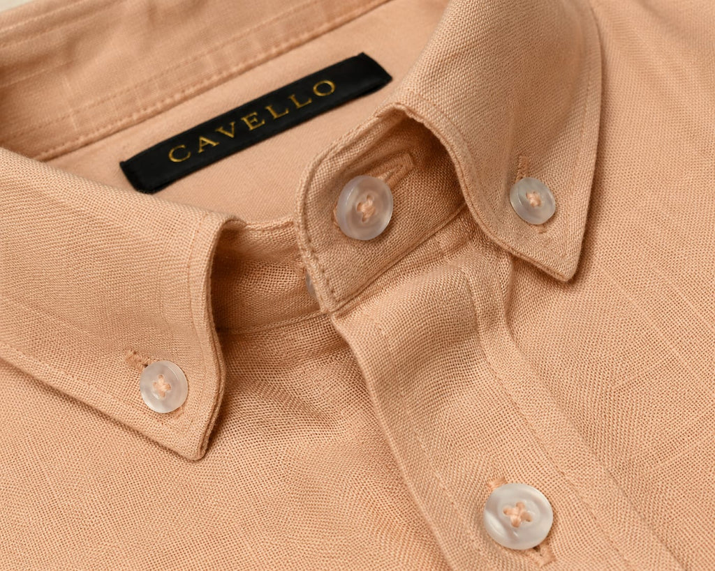 Cavello Amalfi Salmon Slab Linen- Cotton Shirt