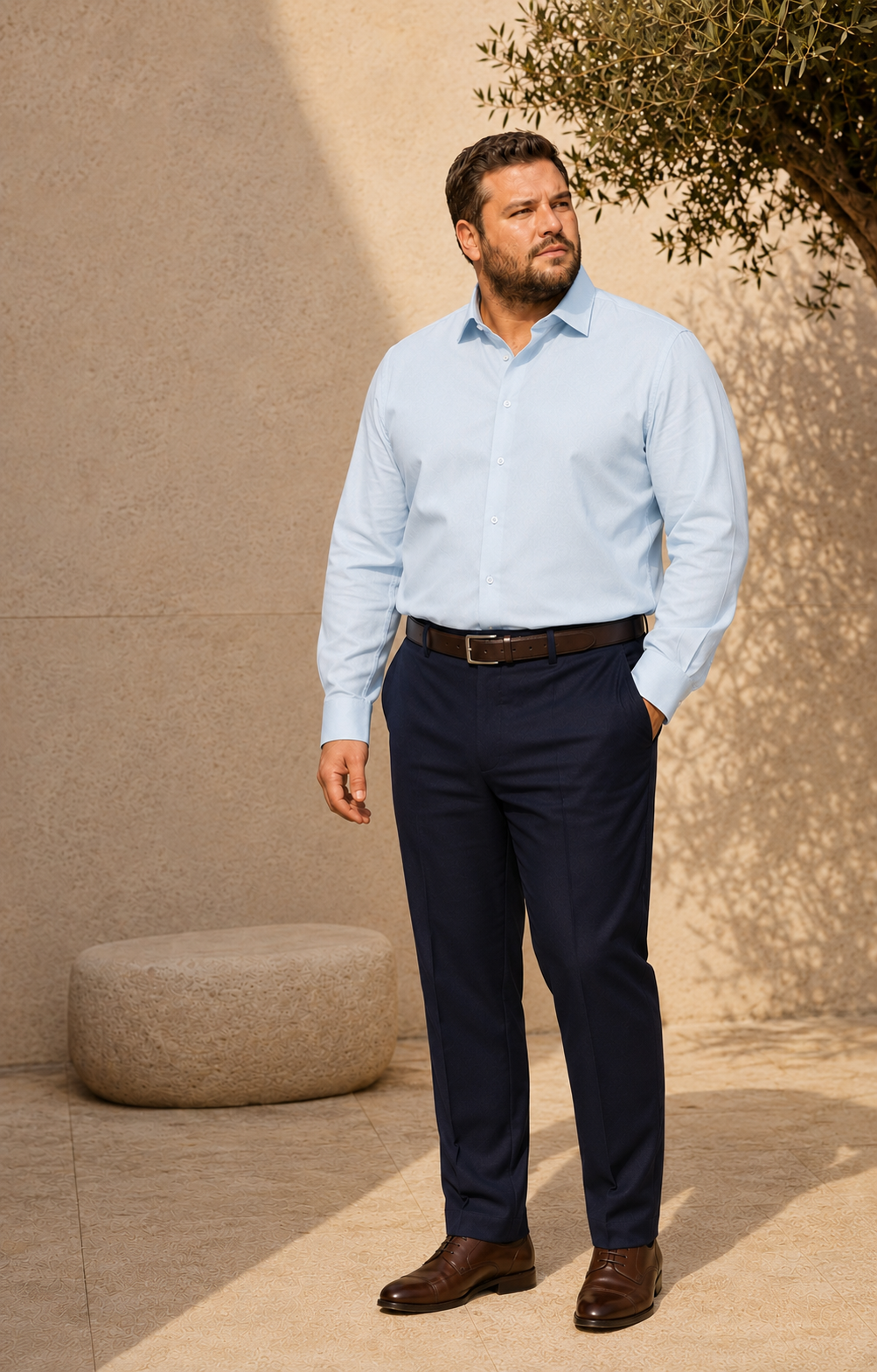 The Cambridge Sky Oxford Italian Collar Shirt