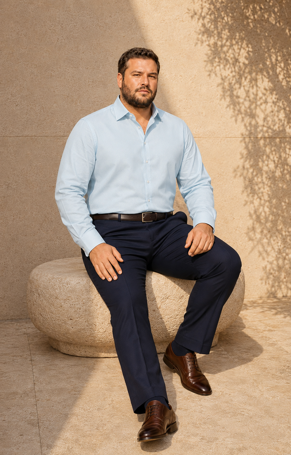 The Cambridge Sky Oxford Italian Collar Shirt