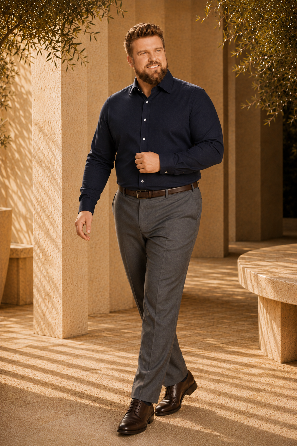 Oxford Deep Navy Italian Collar Shirt