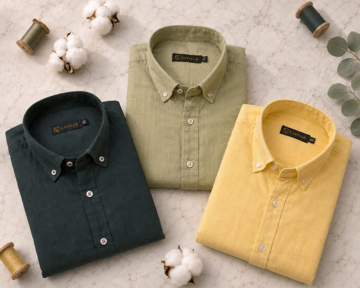 Cavello The Tuscany Light Olive Linen Shirt