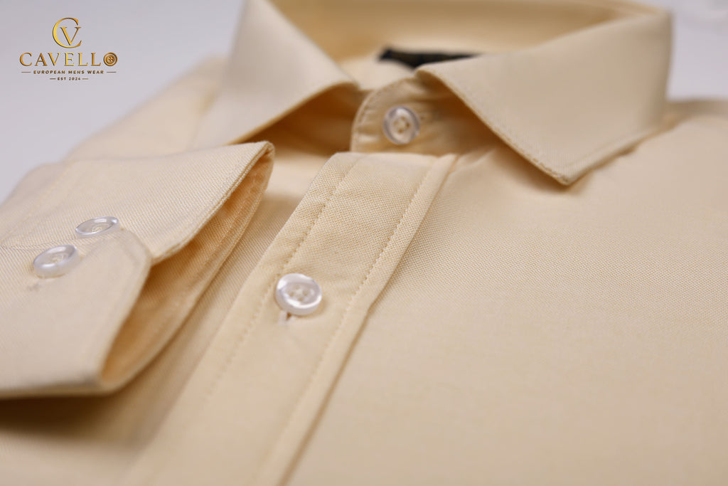 Oxford Light Yellow Italian Collar Shirt