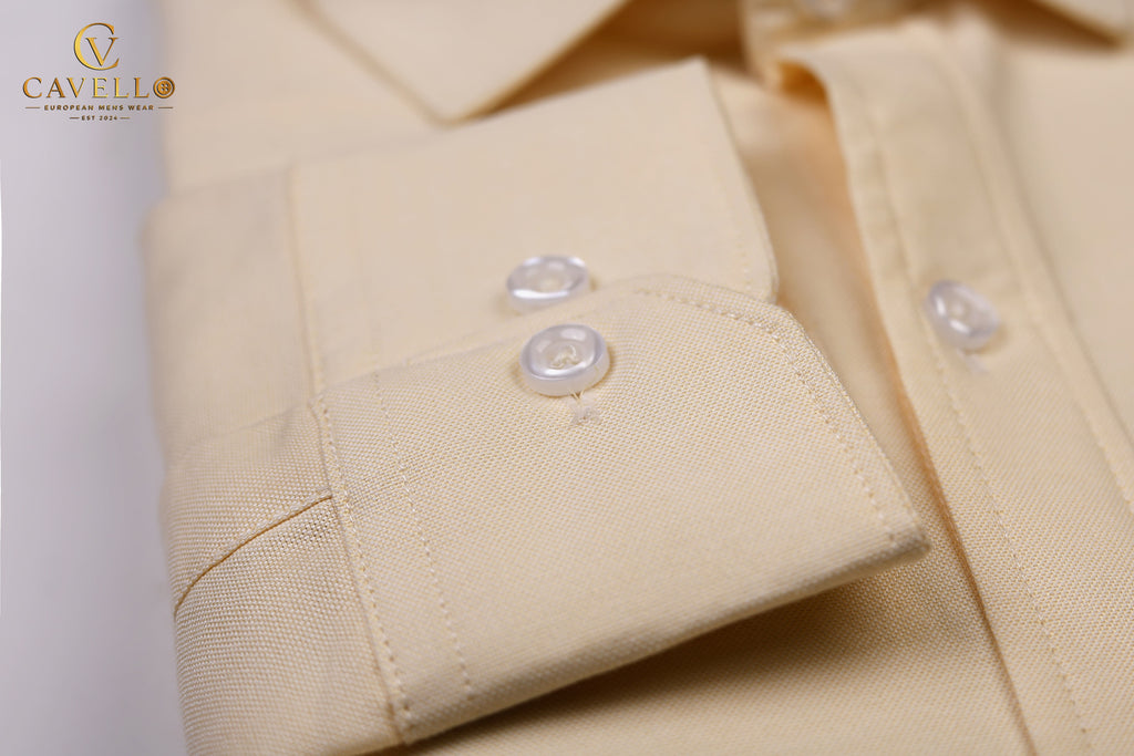 Oxford Light Yellow Italian Collar Shirt