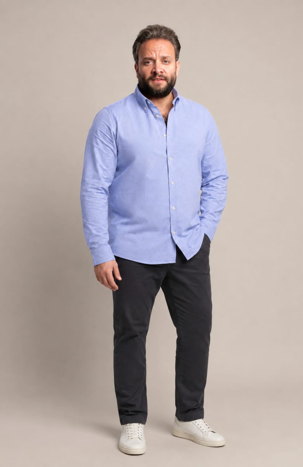 oxford cotton Regular Fit Lavender Blue Button-Down Collar