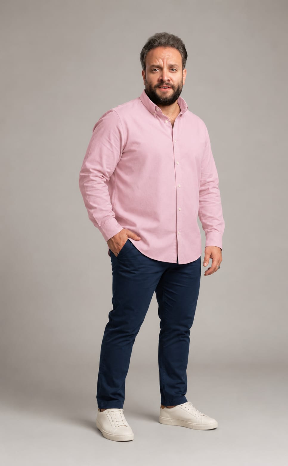oxford cotton Regular Fit Lotus Pink  Button-Down Collar