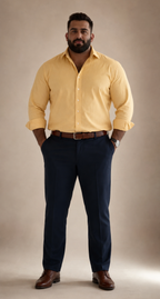 oxford cotton Regular Fit  light yellow shirt Italian collar