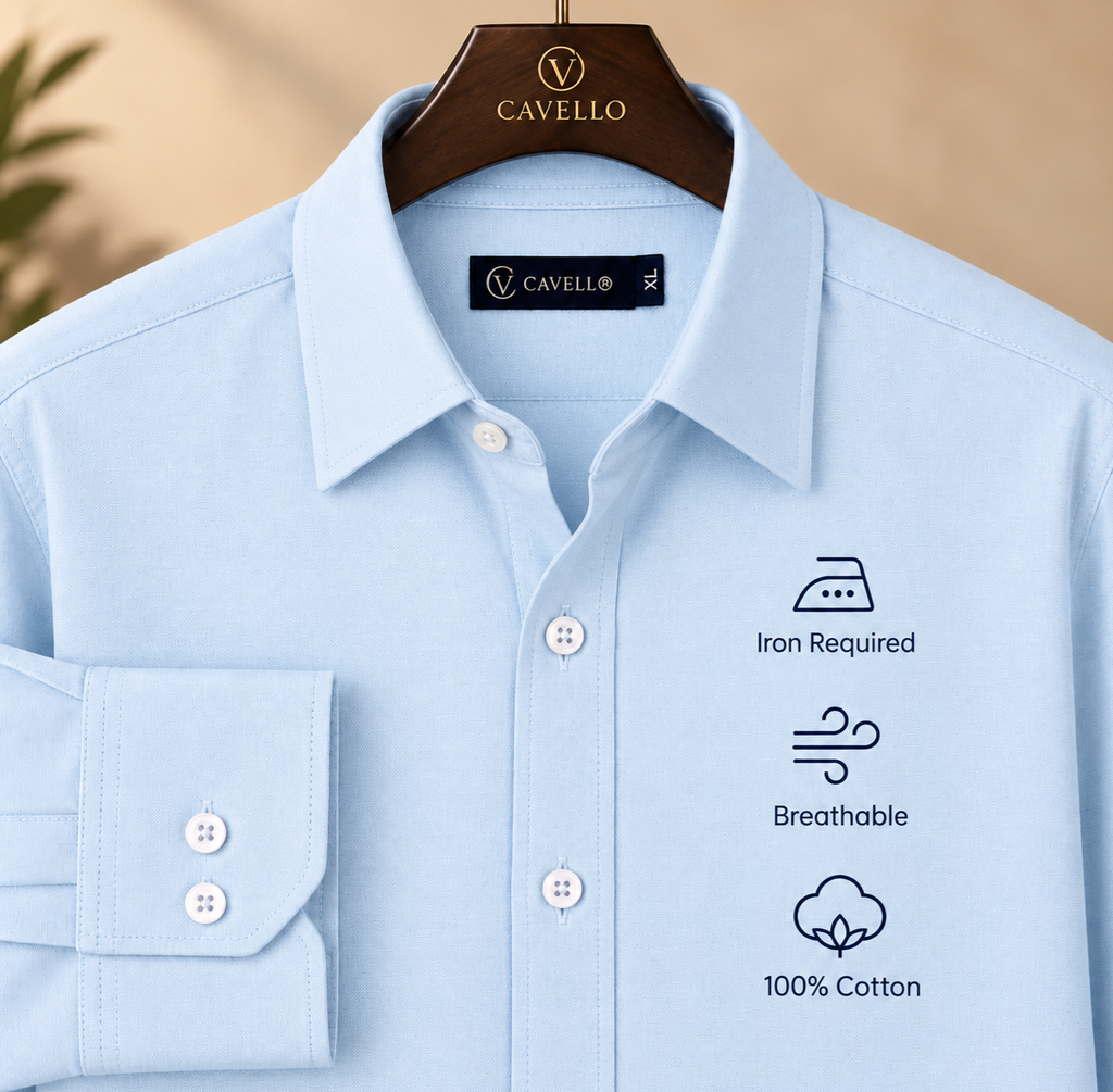 The Cambridge Sky Oxford Italian Collar Shirt