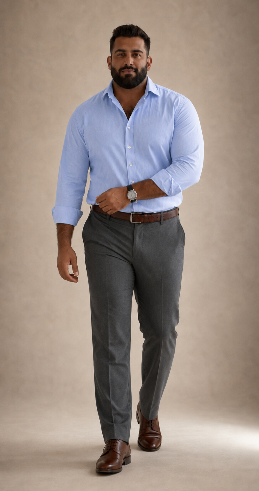 oxford cotton Regular Fit Sky Blue shirt Italian collar