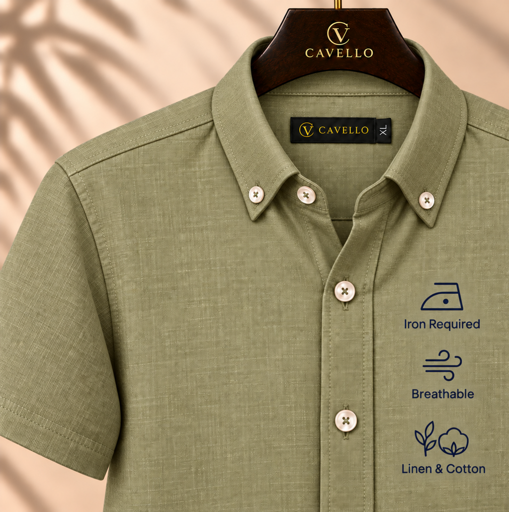 Cavello The Tuscany Light Olive Linen Shirt