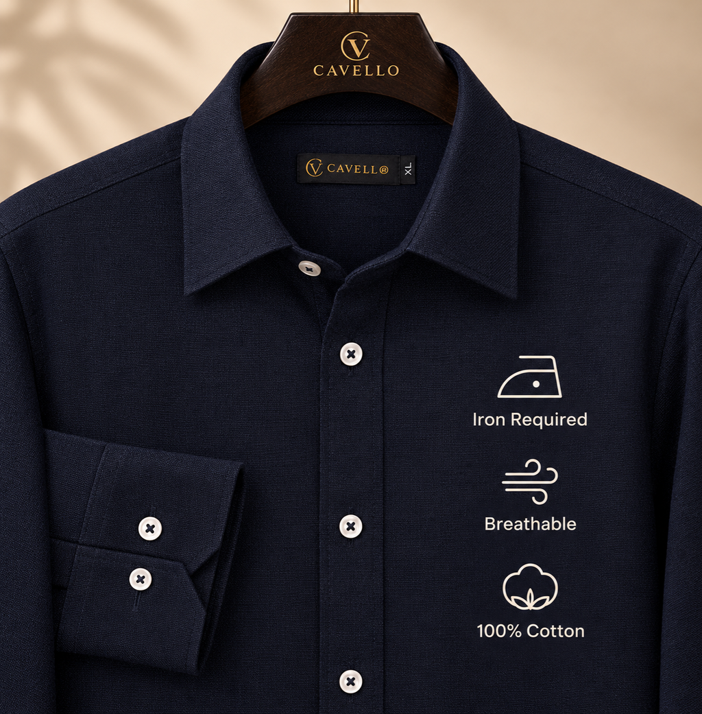 Oxford Deep Navy Italian Collar Shirt