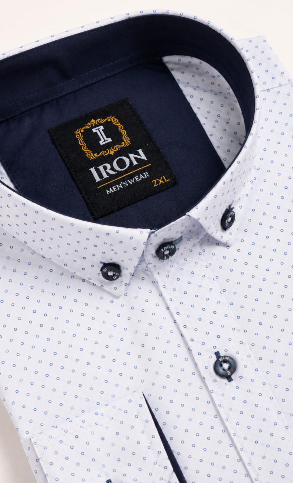 White Polka Dot Regular Fit Shirt