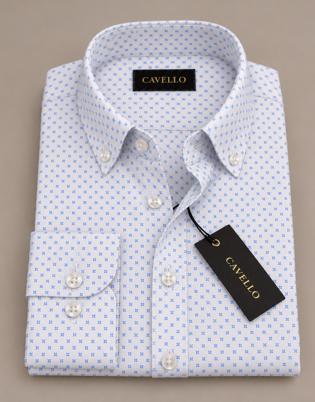 Benzoni  Bellagio Sky Blue Micro-Print Shirt