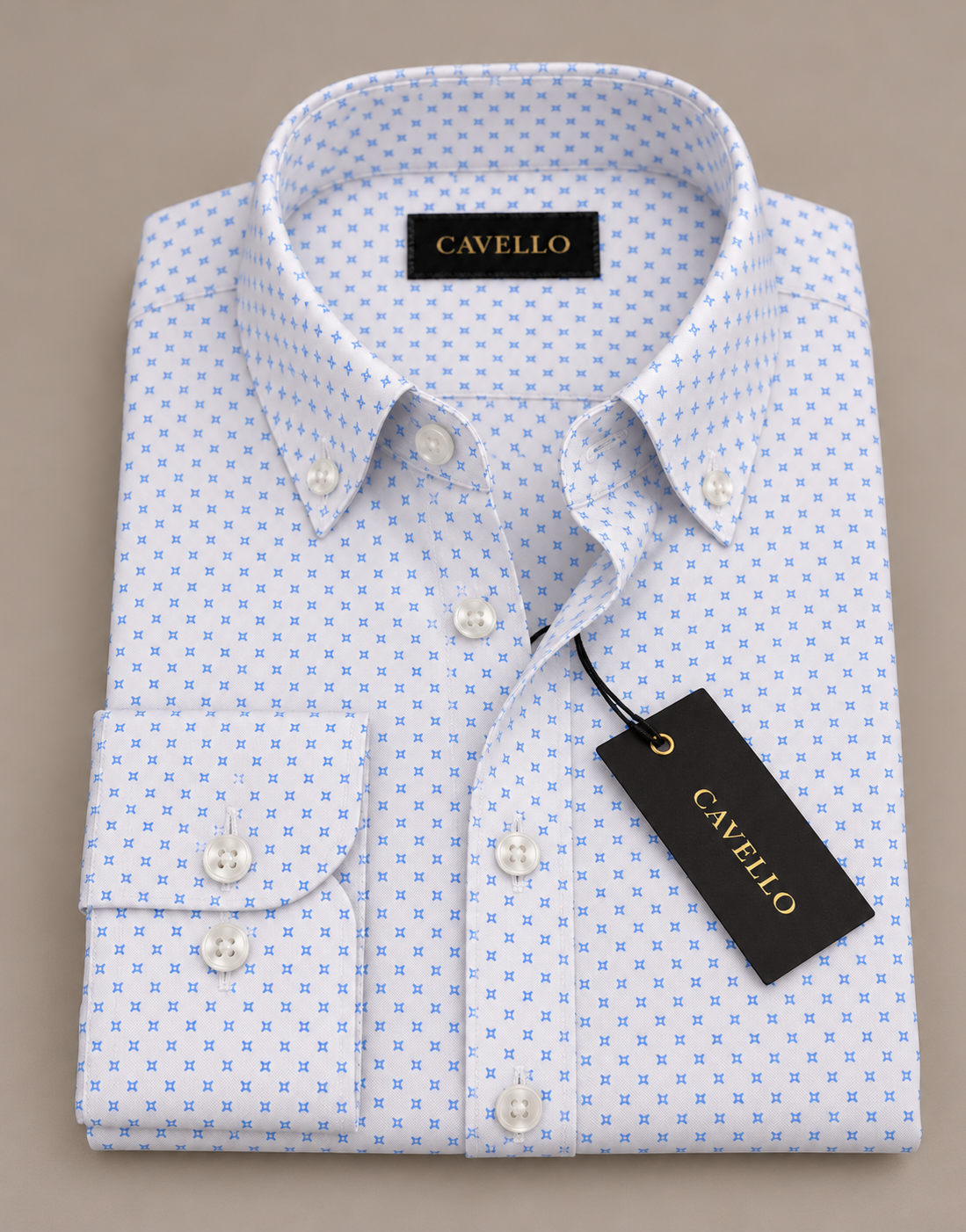 Benzoni  Bellagio Sky Blue Micro-Print Shirt