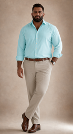 oxford cotton Regular Fit  Mint shirt Italian collar