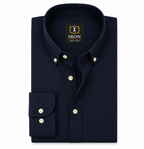 oxford cotton100% Regular Deep Navy Button-Down Collar