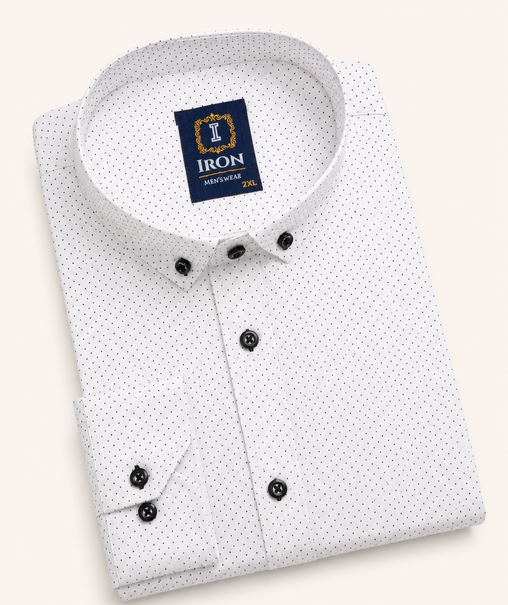 IRON White & Black Micro-Dot Shirt