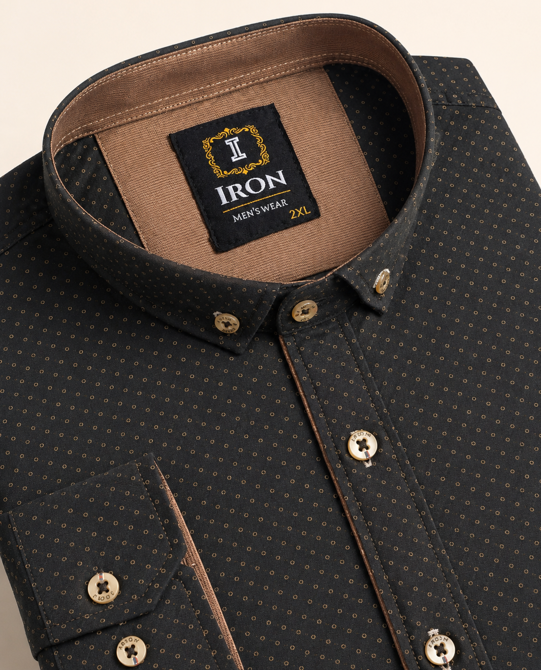 IRON Olive Polka Dot Shirt