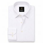 oxford cotton Regular Fit  white shirt Italian collar