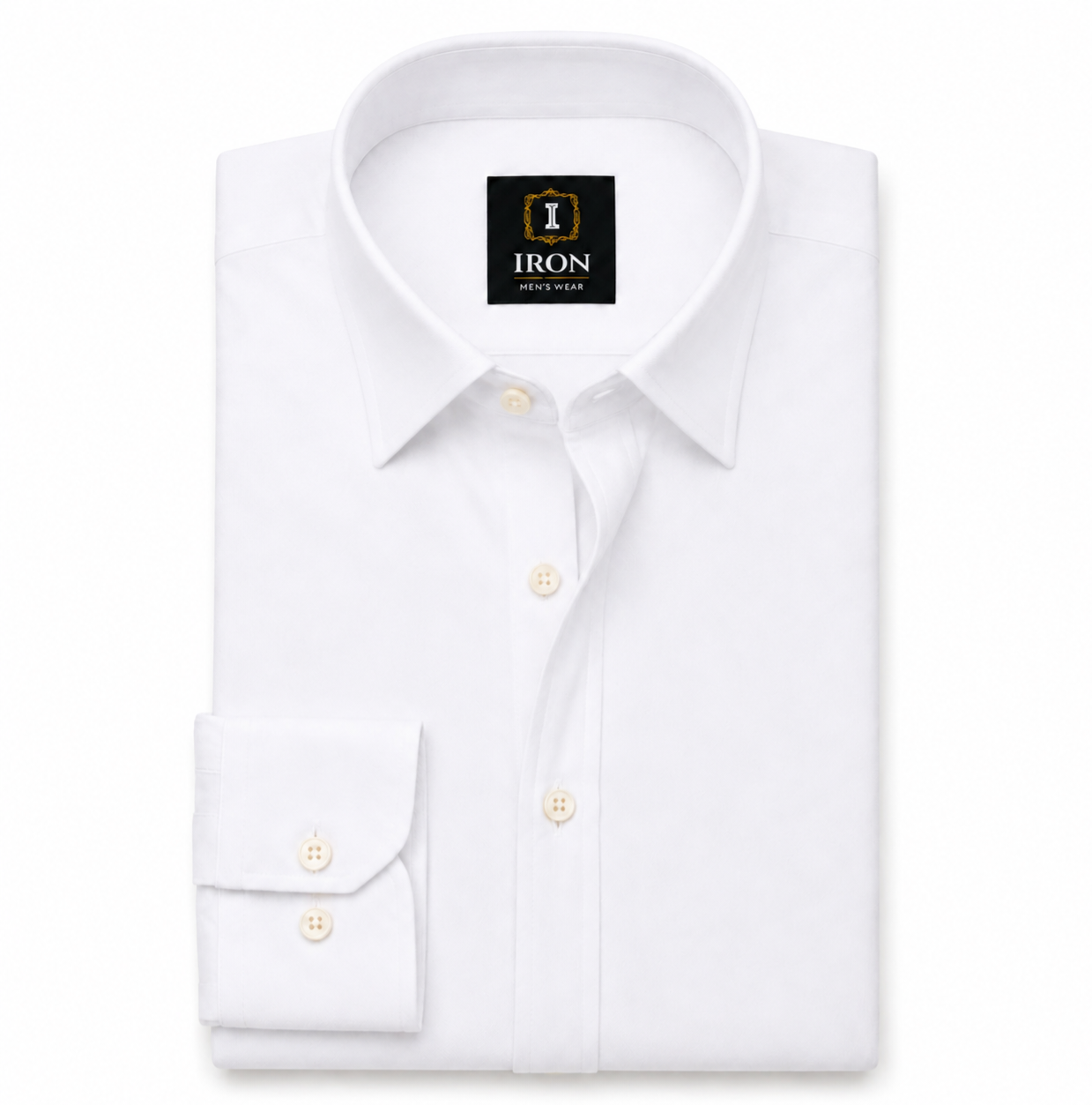 oxford cotton Regular Fit  white shirt Italian collar