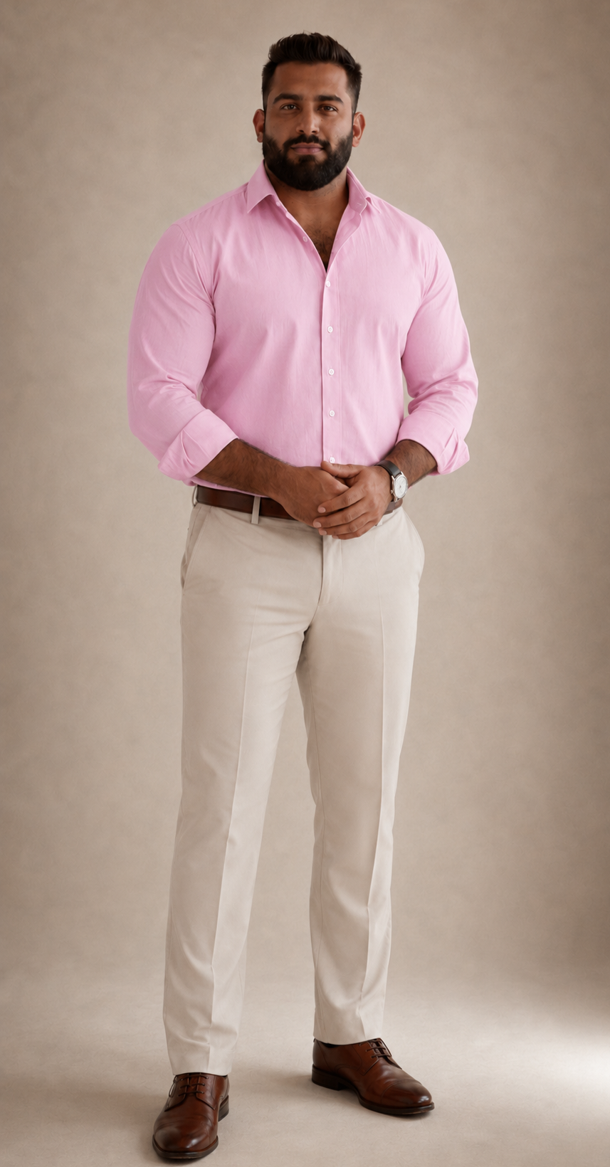 oxford cotton Regular Fit  Lotus Pink shirt Italian collar