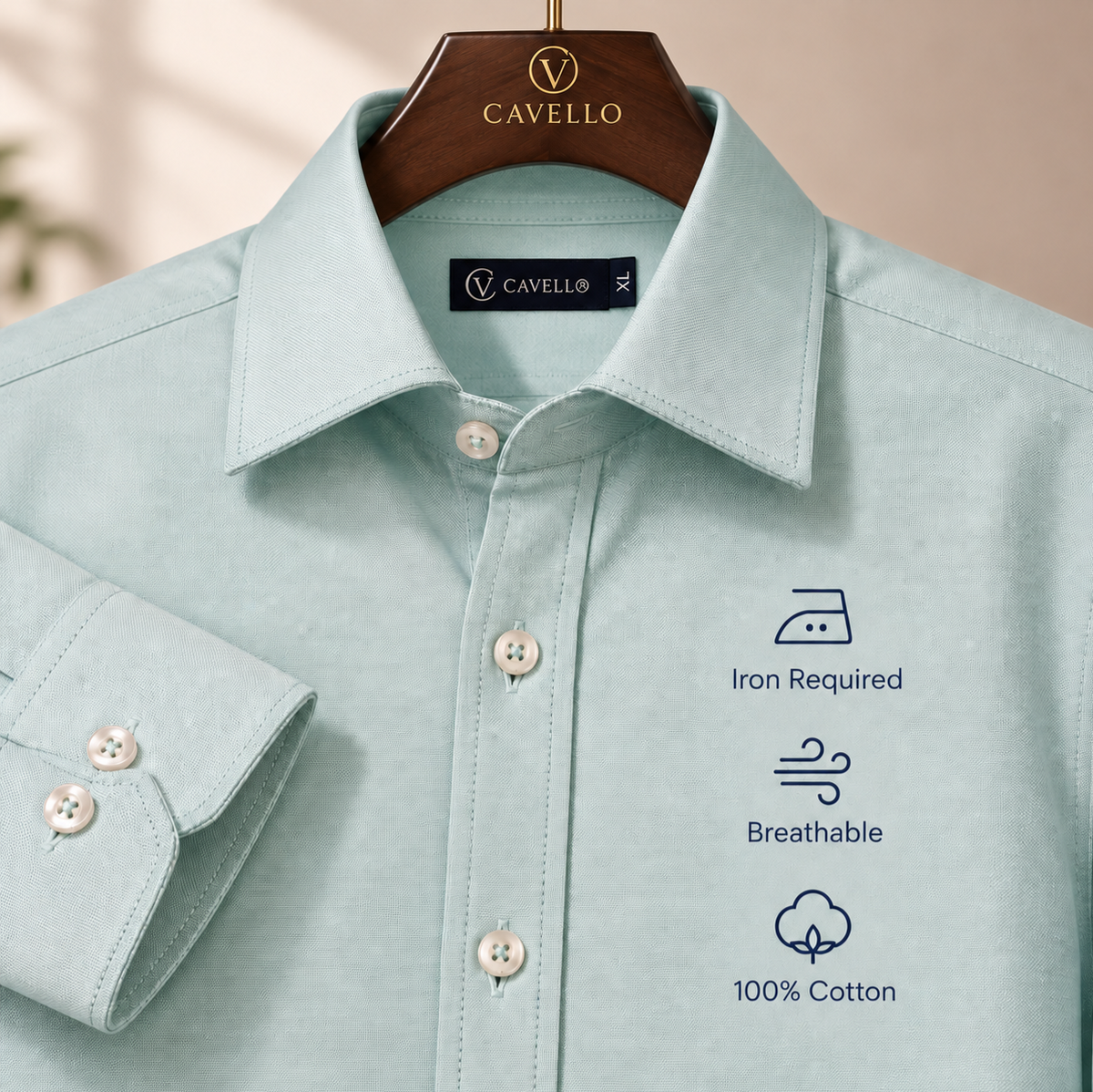 Oxford Mint Italian Collar Shirt