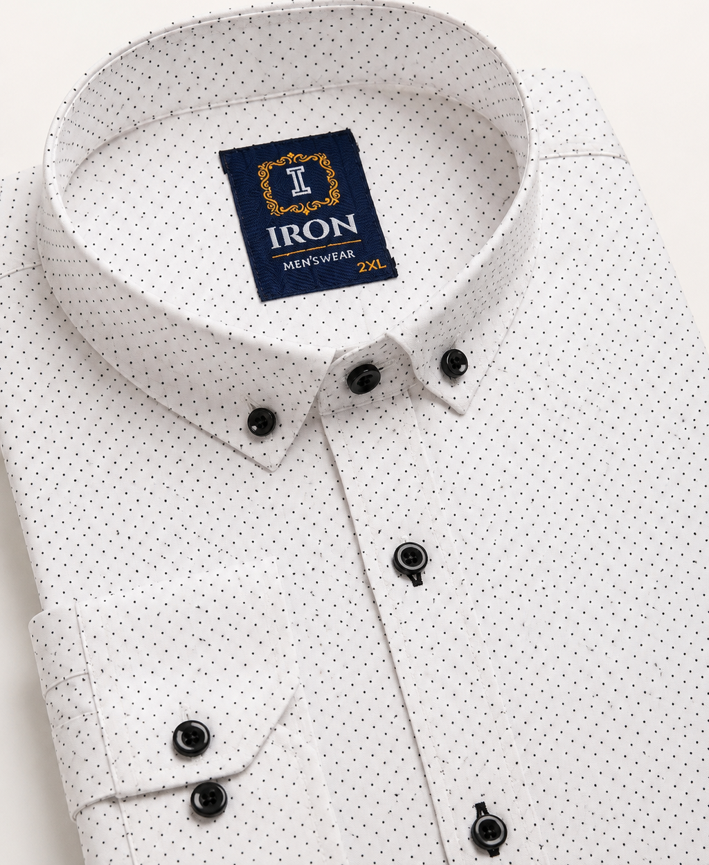 IRON White & Black Micro-Dot Shirt