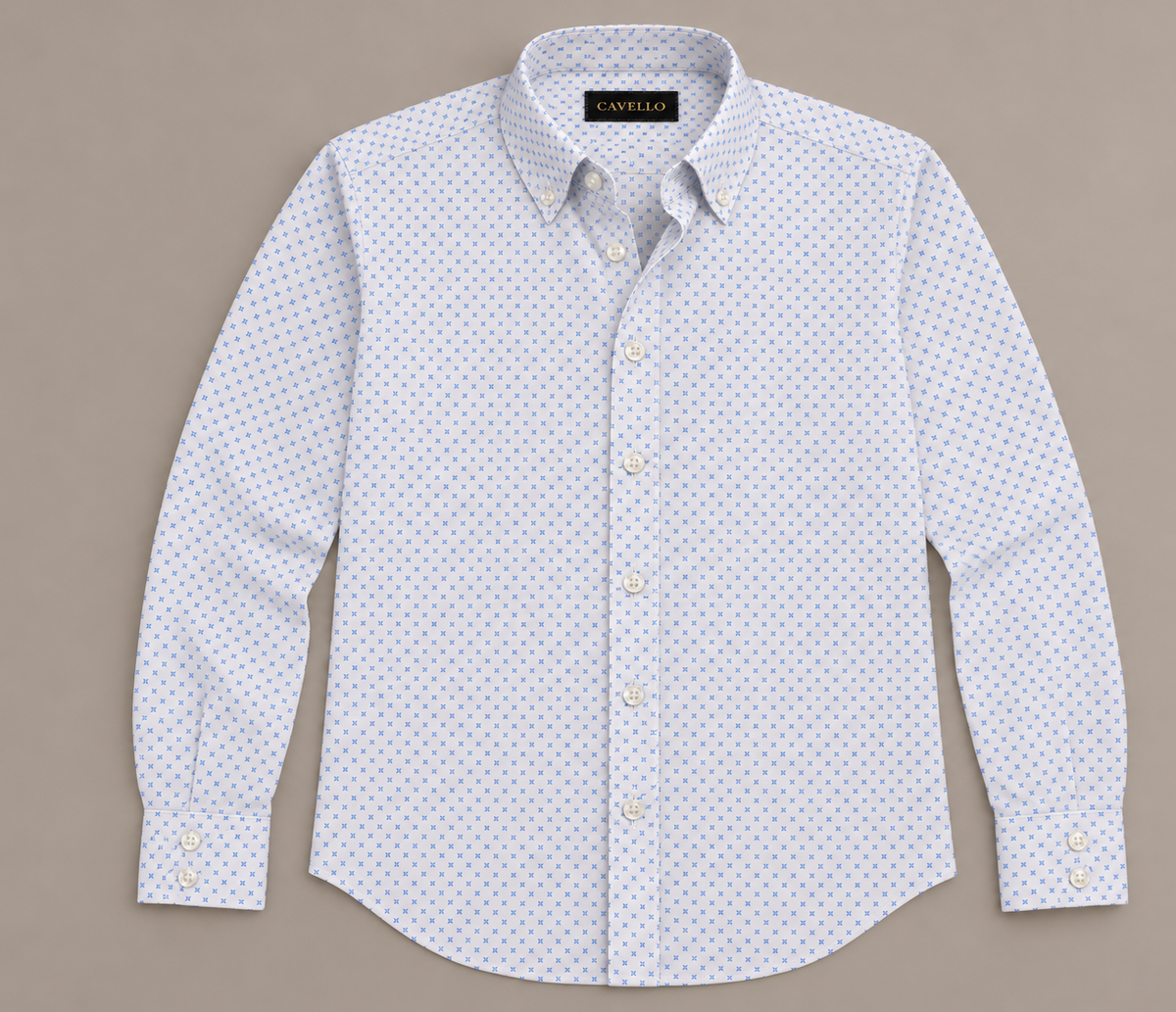 Benzoni  Bellagio Sky Blue Micro-Print Shirt