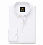 oxford cotton Regular Fit Pearl White Button-Down Collar
