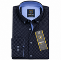 IRON Blue Black Polka Dot Shirt