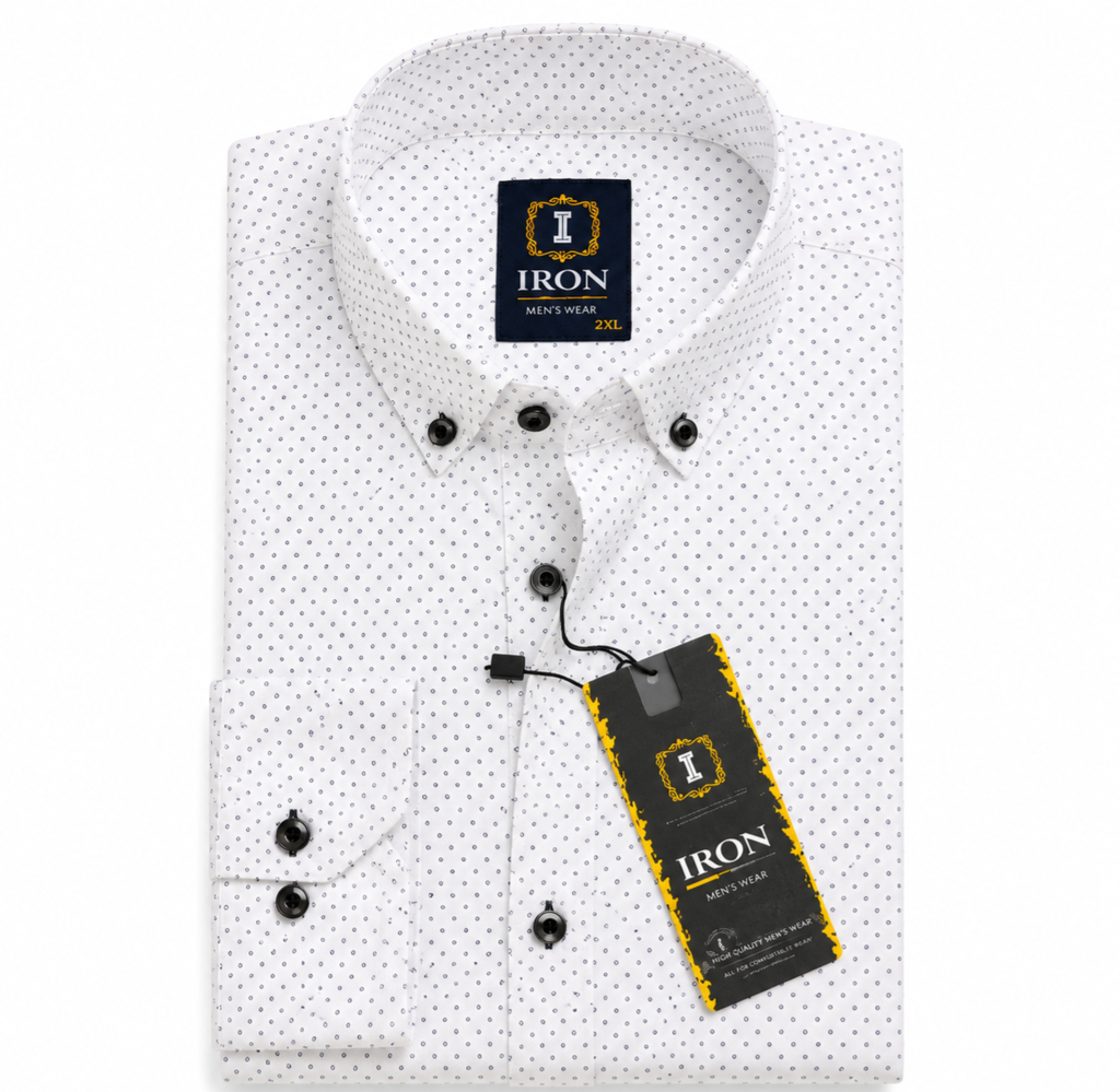 IRON White & Black Micro-Dot Shirt