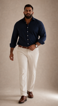 oxford cotton Regular Fit Deep Navy  shirt Italian collar