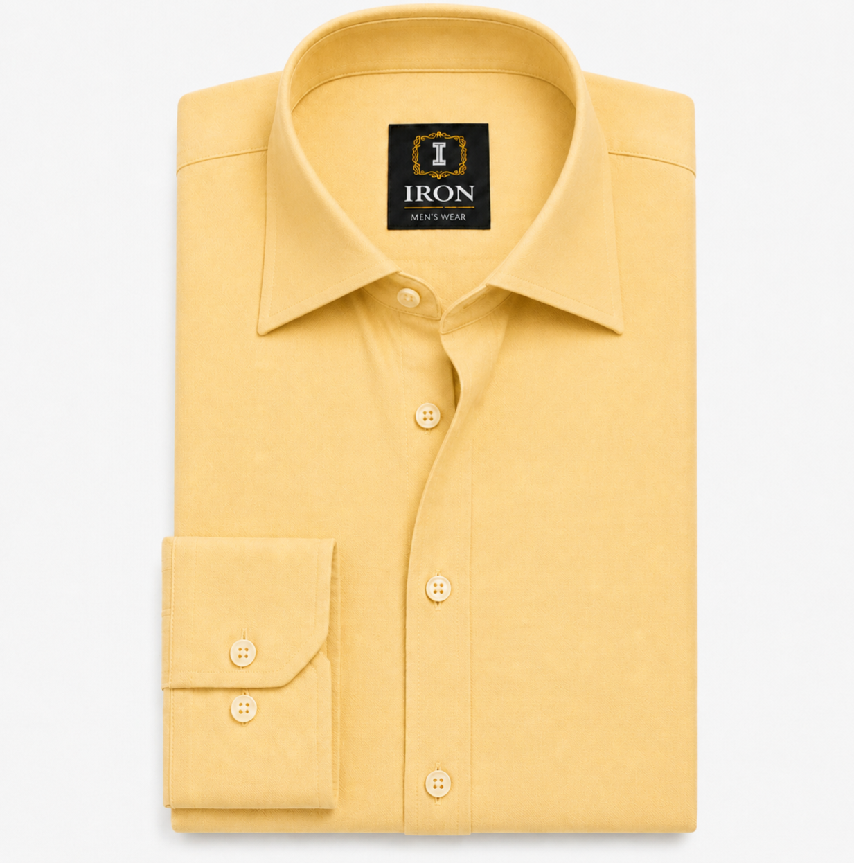 oxford cotton Regular Fit  light yellow shirt Italian collar