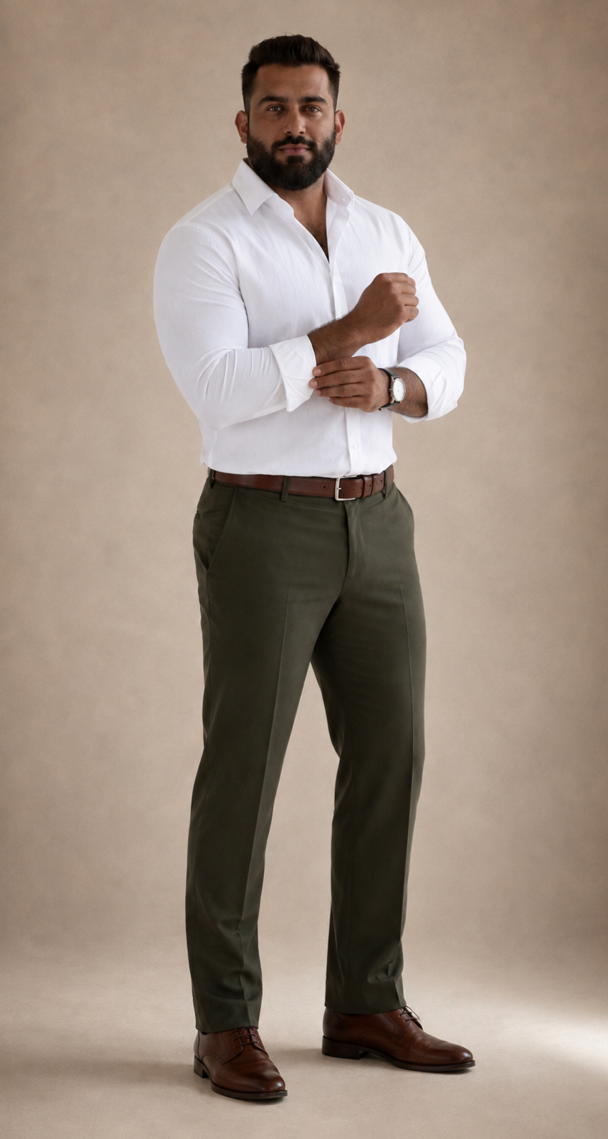 oxford cotton Regular Fit  white shirt Italian collar