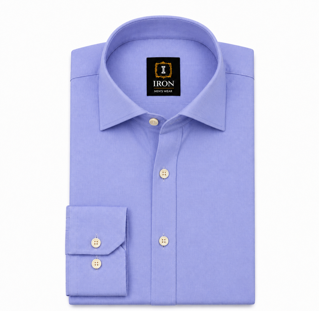 oxford cotton Regular Fit  Lavender Blue shirt Italian collar