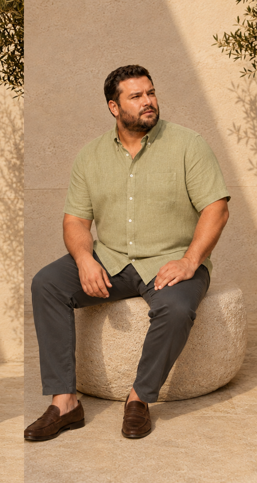 Cavello The Tuscany Light Olive Linen Shirt