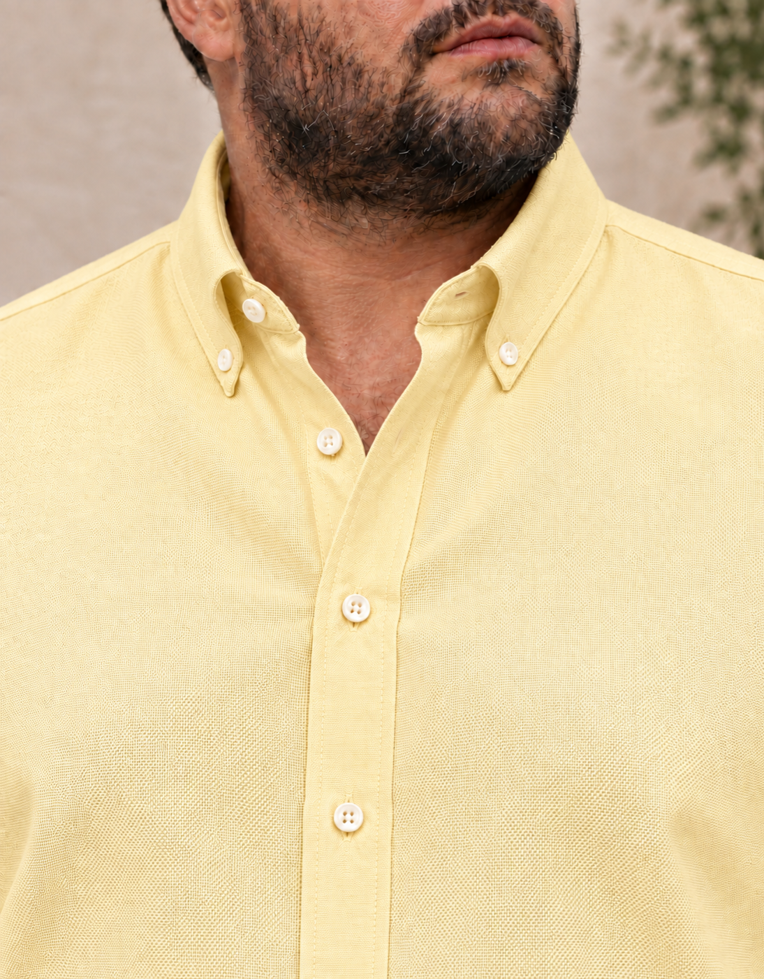 Oxford Light Yellow Button-Down Shirt
