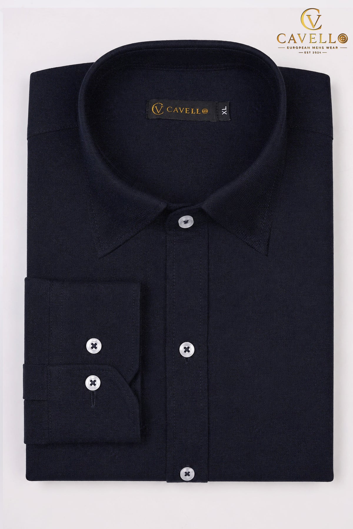 Oxford Deep Navy Italian Collar Shirt