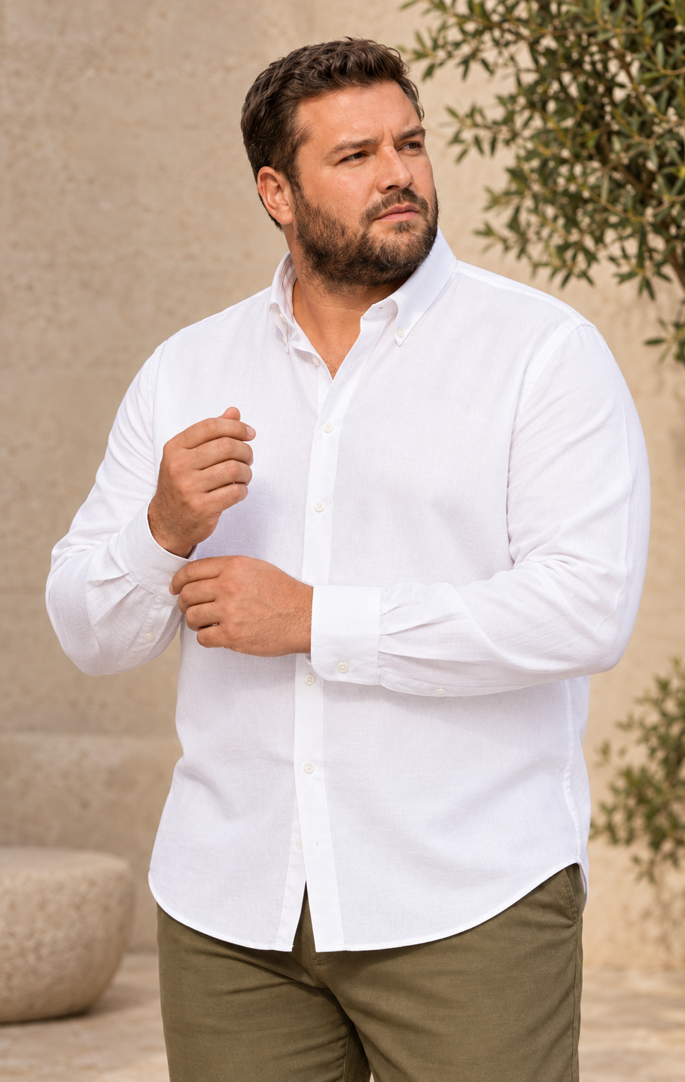 Oxford Pearl White Button-Down Shirt