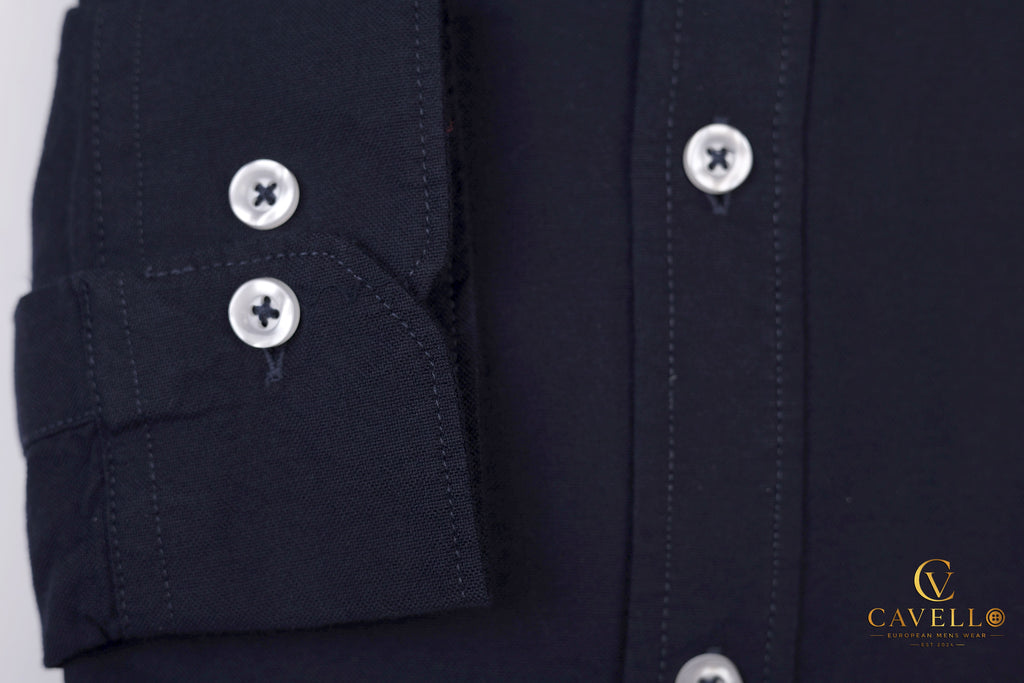 Oxford Deep Navy Italian Collar Shirt