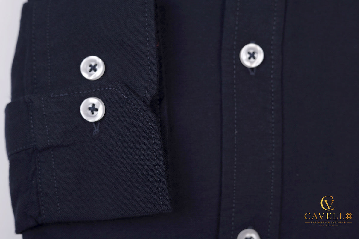 Oxford Deep Navy Italian Collar Shirt