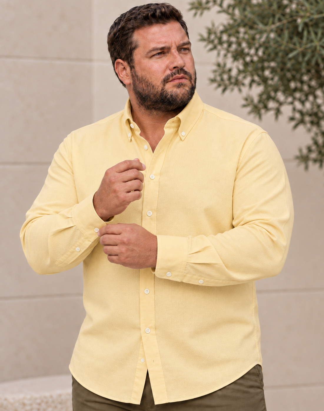 Oxford Light Yellow Button-Down Shirt