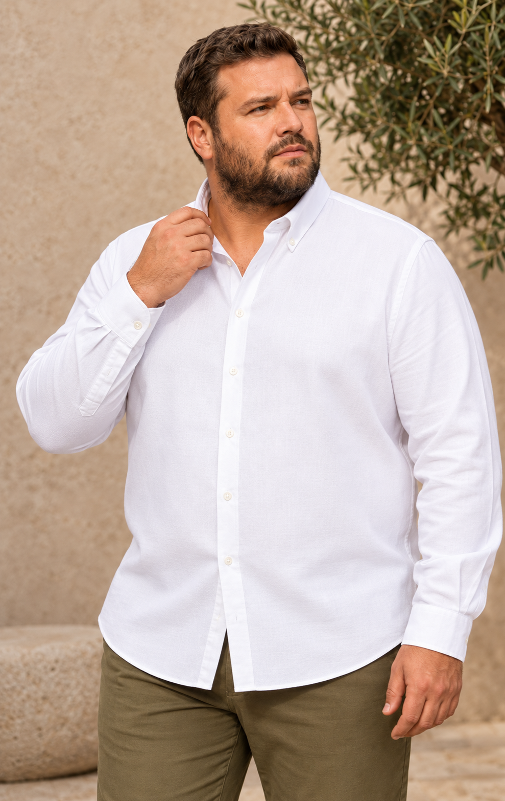 Oxford Pearl White Button-Down Shirt